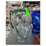 Clear Glass Head Display Sculpture