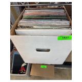 Vinyl Records in Cardboard Box