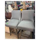 Gray Upholstered Bar Stools