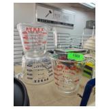 Three Pyrex Glass Measuring Cups