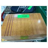 Wooden Box With Blue Velvet Interior