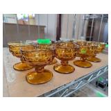 Amber-Colored Glass Dessert Cups
