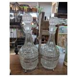 Cut Glass Decanter Set With Holder