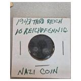 1943 Nazi Germany 10 Reichspfennig Coin