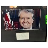 Framed Jimmy Carter Autograph Display