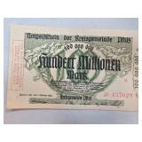1923 German 100 Million Mark Banknote