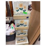 Painted Wooden Storage Cabinet With Floral Motif