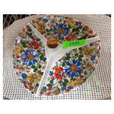 Schmid Porcelain Floral Divided Plate
