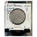 1978 East Germany 2 Mark Coin A-Uncirculated
