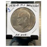 1976-D Eisenhower Dollar Type 1 CH. UNC.