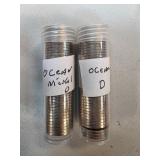 Two Rolls of 2005 D Ocean Nickel Coins