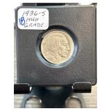 1936-S Buffalo Nickel in High Grade Condition