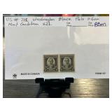 US #712 Washington Black Pair Stamps