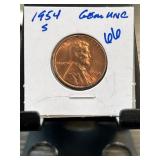 1954-S Lincoln Wheat Cent Gem UNC