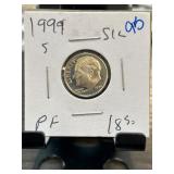 1999 S Roosevelt Dime in PF Condition