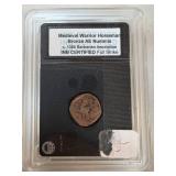 Medieval Warrior Bronze AE Nummis Coin