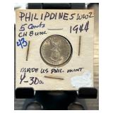 1944 Philippines Five Centavos Coin
