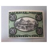Liechtenstein 20 Heller Notgeld Note