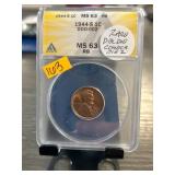 1944-S 1C MS63 ANACS Certified Double Die Obverse