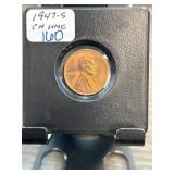 1947-S Lincoln Wheat Cent in Holder