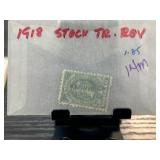 1918 Postage Stamp with Green Design