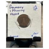1900 A Germany 1 Pfennig Coin