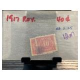 1917 40Â¢ Red Stamp on Display Stand