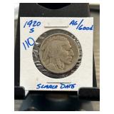 1920-S Buffalo Nickel in AG Condition