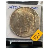 1922 Peace Dollar in Uncirculated Condition