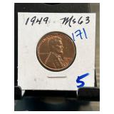 1949 Lincoln Wheat Penny MS63