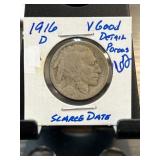 1916-D Buffalo Nickel in Holder