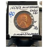 1953/3 Lincoln Cent With Mint Errors