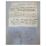 19th-Century Grocery and Receipt Documents