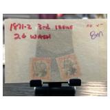 Two Early Stamps on Display Backing