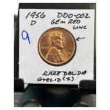 1956 DDO-002 GEM RED Lincoln Cent