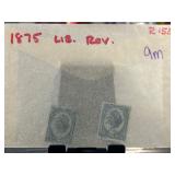 1875 Liberty Revenue 9m Stamps