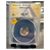 1946-S/S 10C ANACS MS 65 FSB