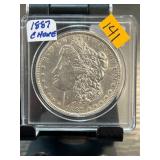 1887 Morgan Silver Dollar in Protective Case