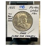 1955 Franklin Half Dollar FS-402 FBL