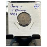 Germany 5 Pfennig Coin, 1899A