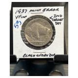 1937 Mint Error Buffalo Nickel