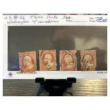 Four Three Cent U.S. Stamps