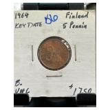 1964 Finland 5 Penni Coin