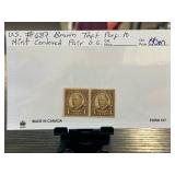 US #687 Brown Taft Pair with Original Gum