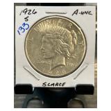 1926-S Peace Silver Dollar AU Condition