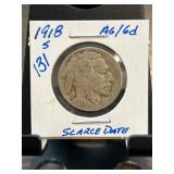 1918 Buffalo Nickel Scarce Date