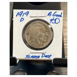 1919-D U.S. Buffalo Nickel Scarce Date