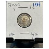 2003-S Proof Roosevelt Dime " Encased