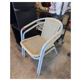 Stackable Wicker and Metal Chairs