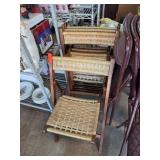 Four Woven Seat Folding Chairs